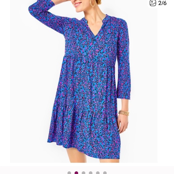 Lilly Pulitzer Alaina Floral Blue Dress - Picture 2 of 5